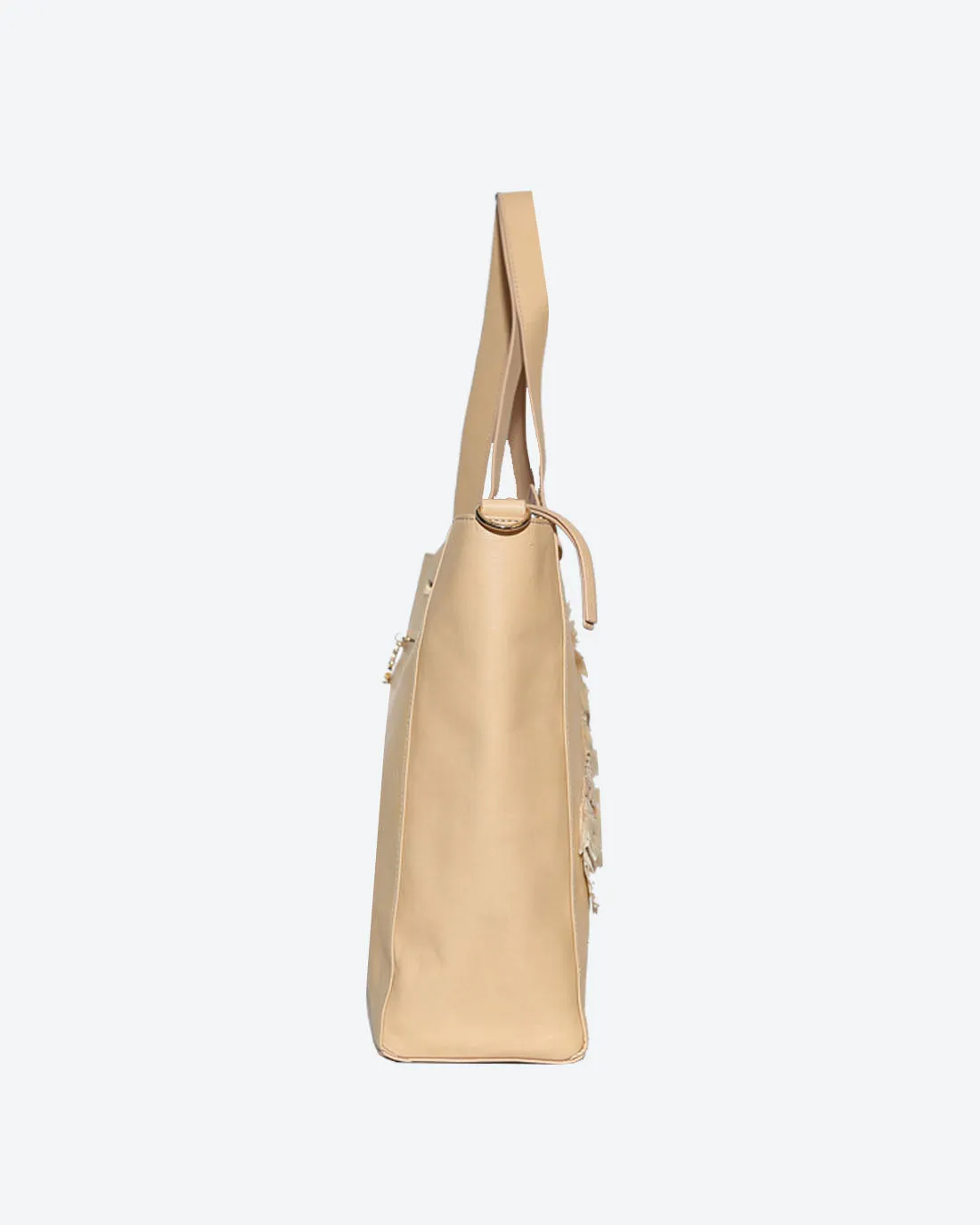 OWL Leather Applique Tote Bag