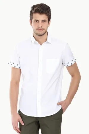 Oxford Ikat Print Detail Shirt