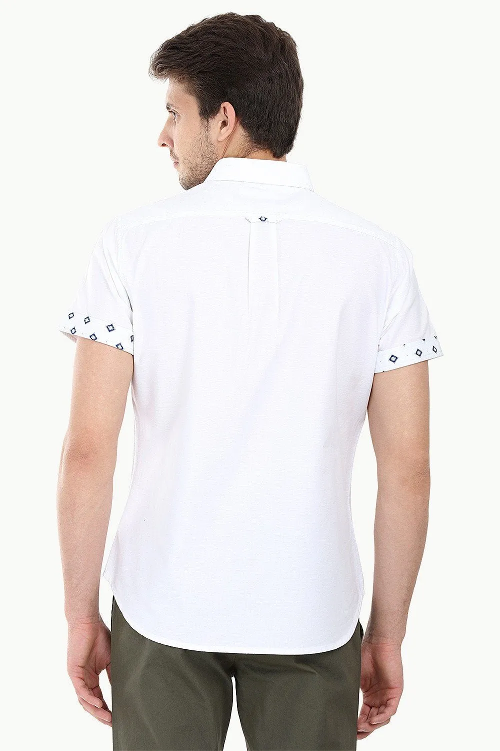 Oxford Ikat Print Detail Shirt