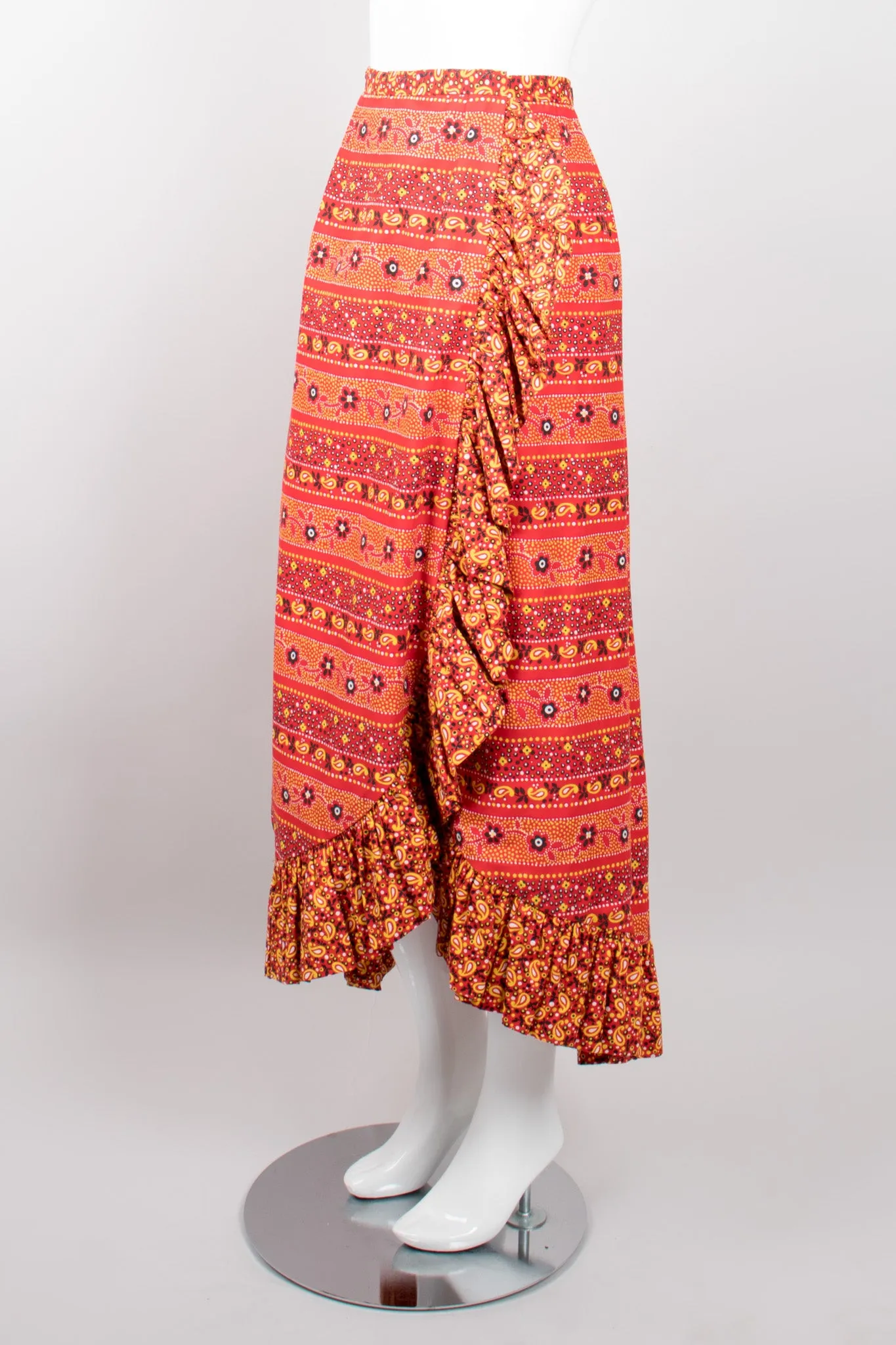 Paisley Tie Top & Ruffle Skirt Set