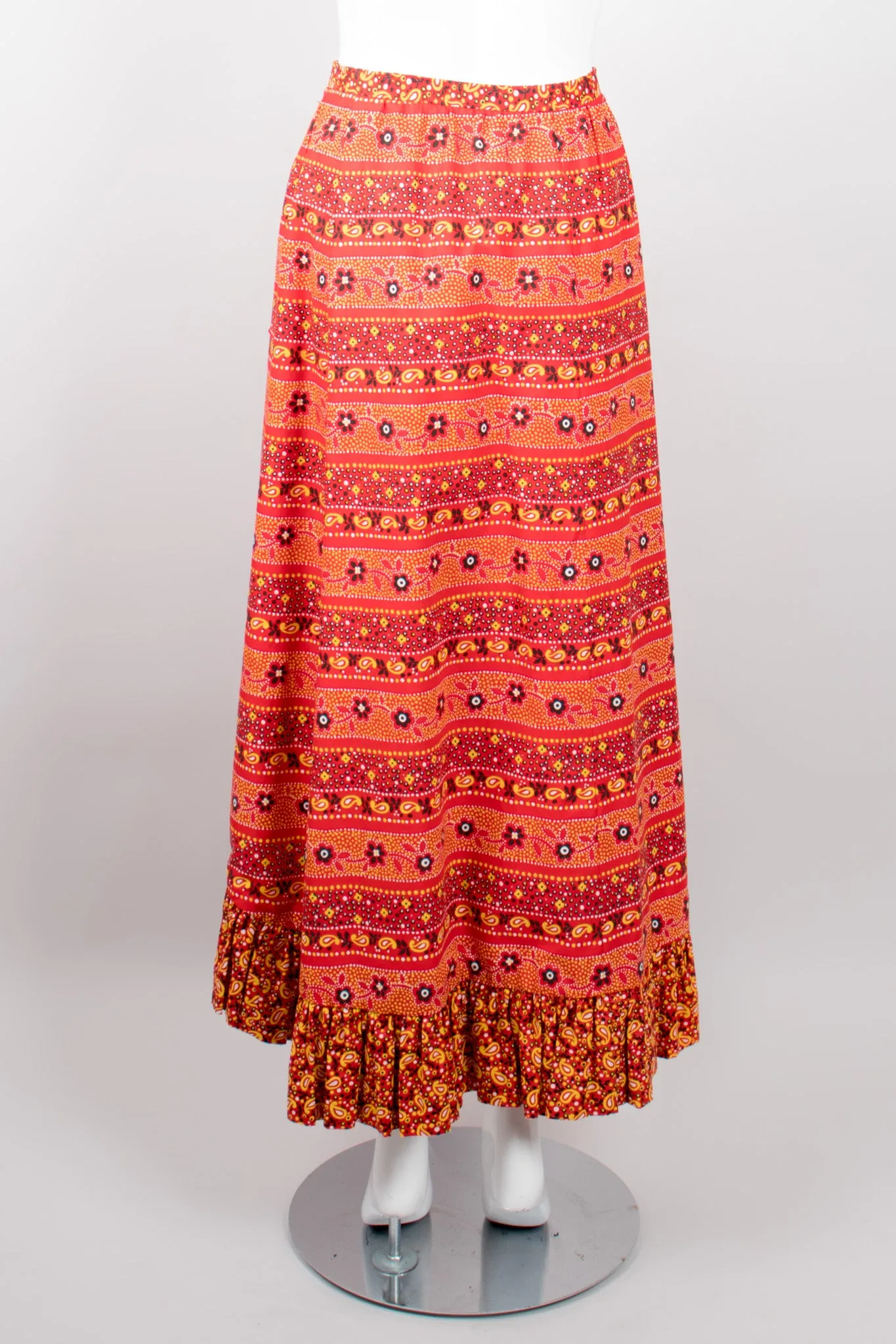 Paisley Tie Top & Ruffle Skirt Set