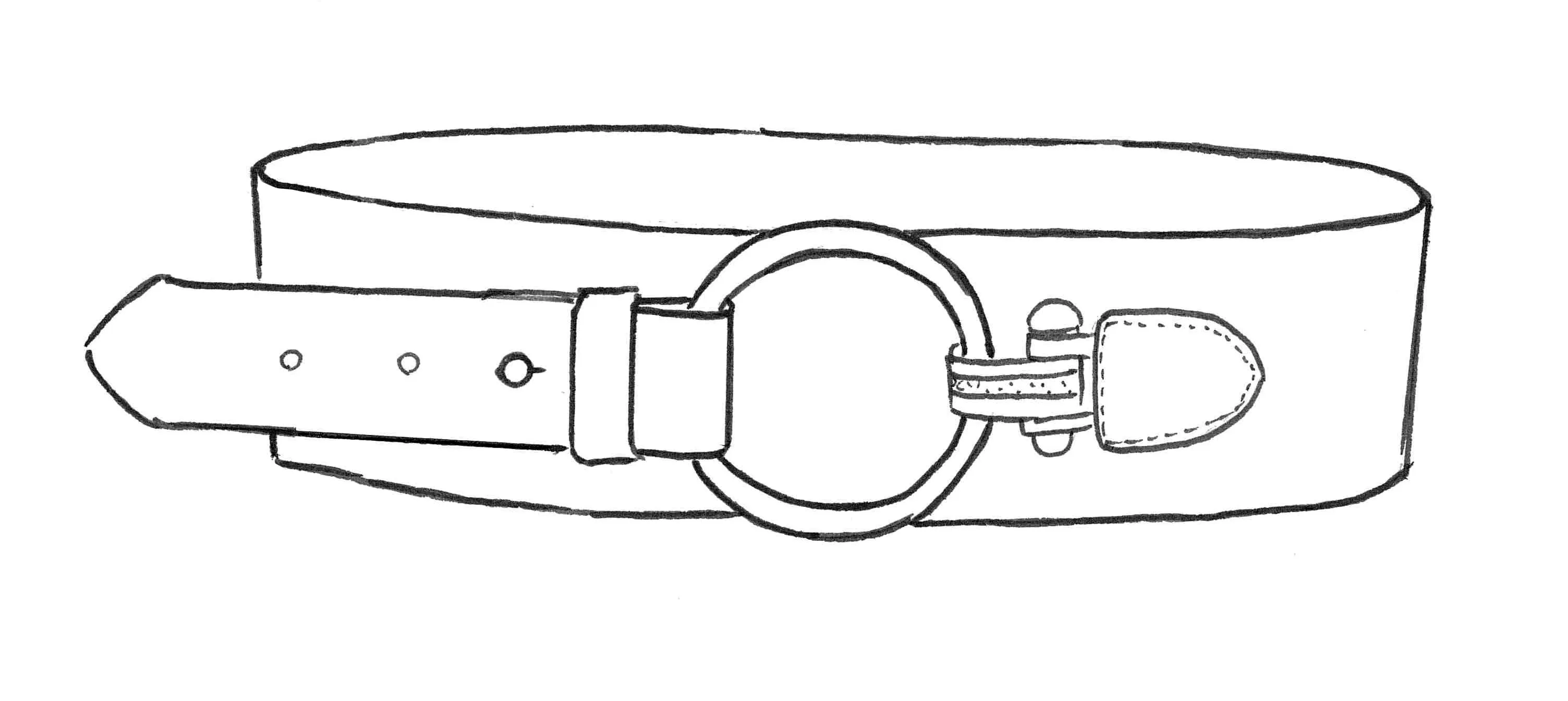 PAULA RYAN O Ring Leather Belt - Black/Nickel
