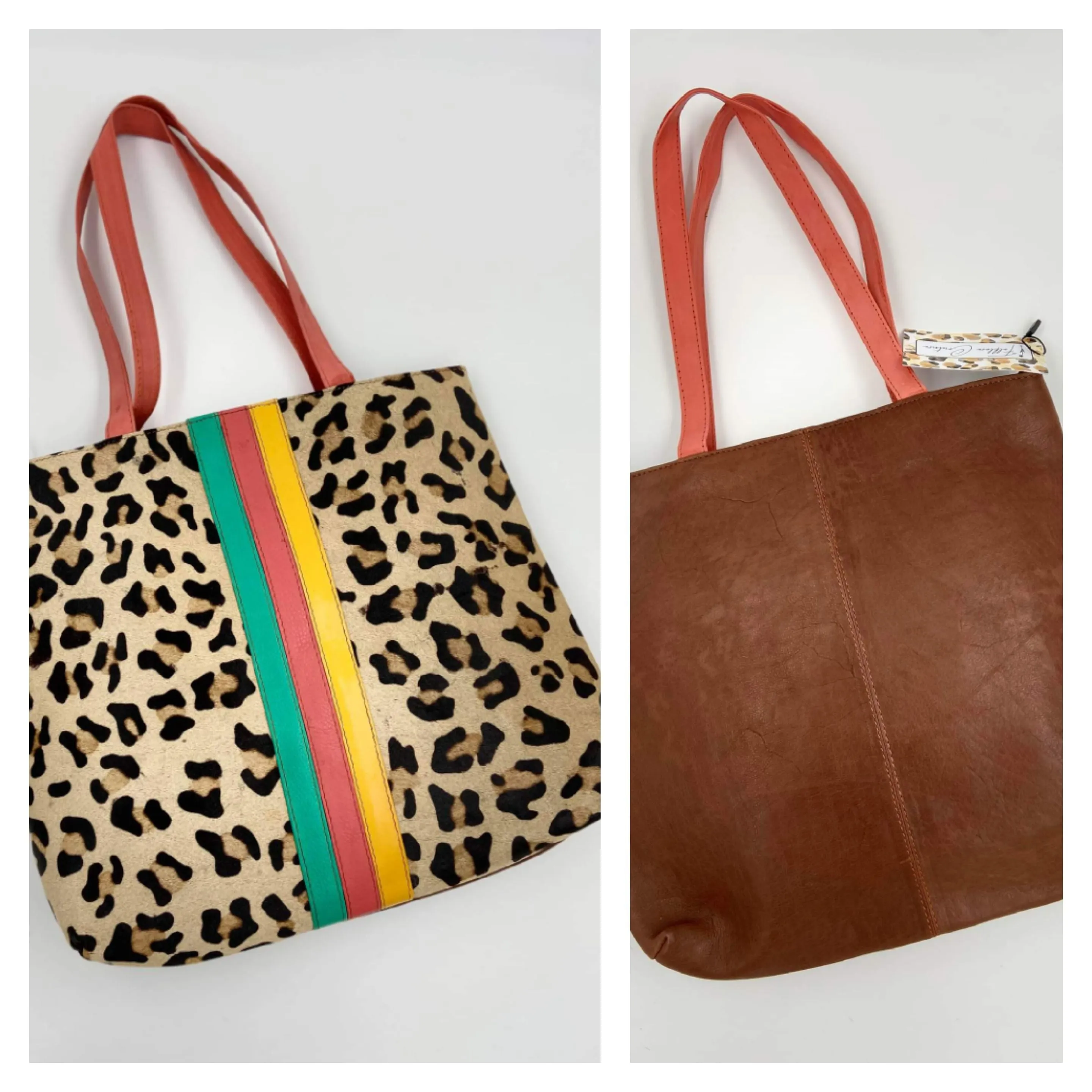 Perry Leather and Hair on Hide Tote Bag - Handmade and One of a Kind