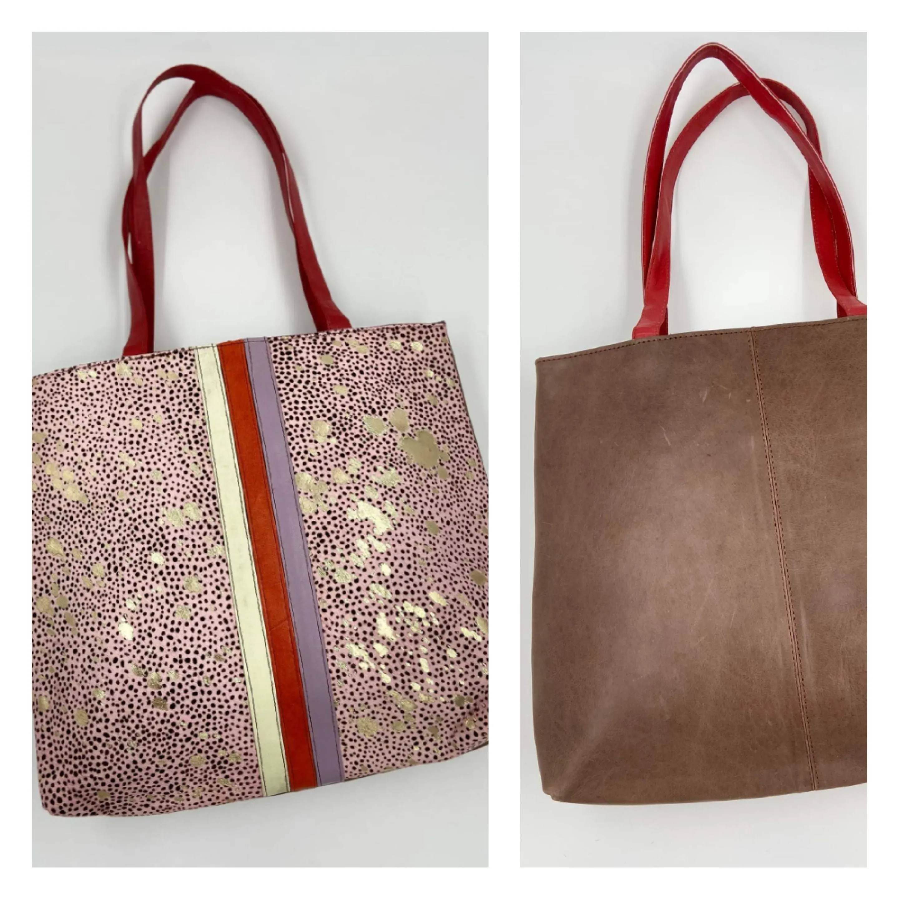 Perry Leather and Hair on Hide Tote Bag - Handmade and One of a Kind