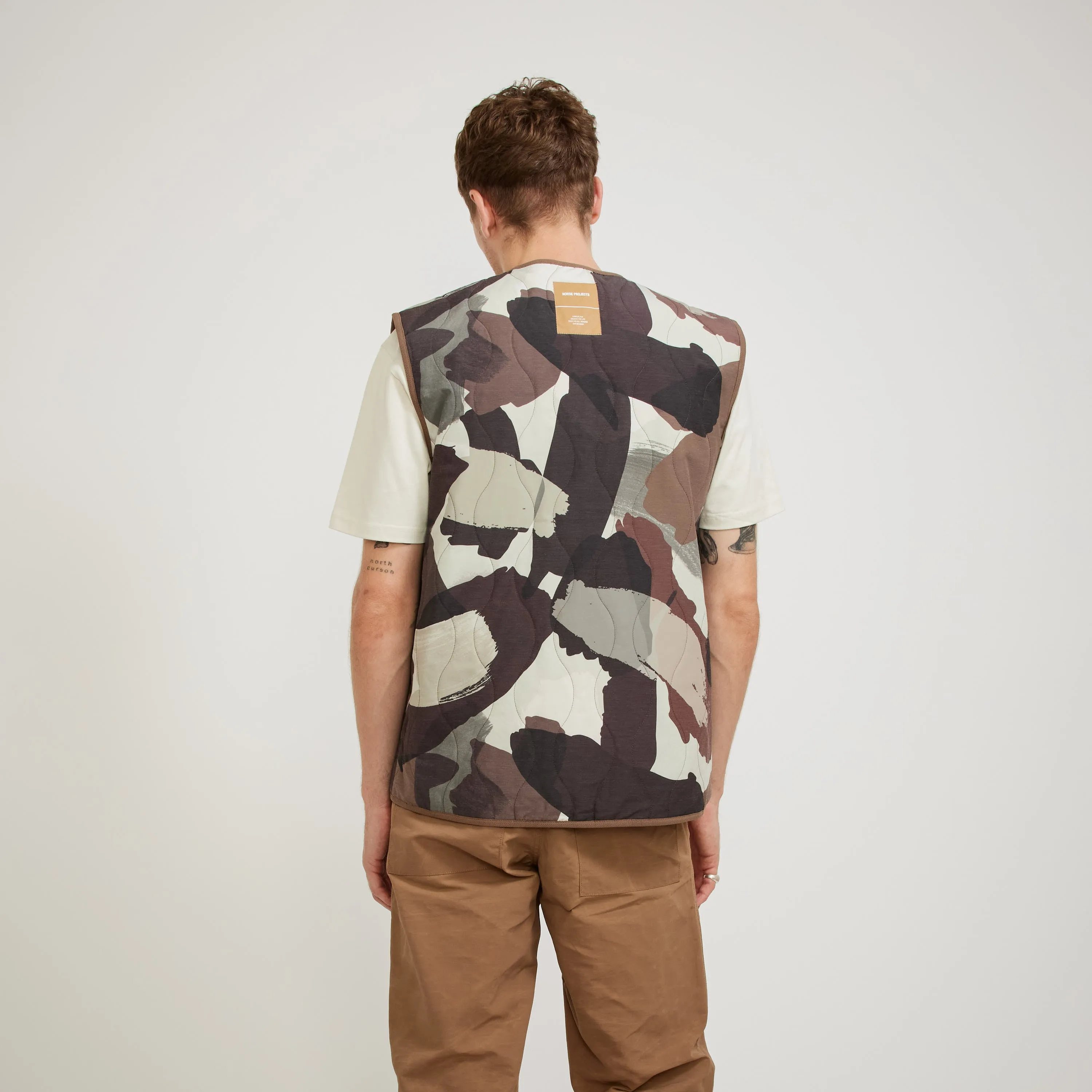 Peter Camo Nylon Insulated Vest Espresso