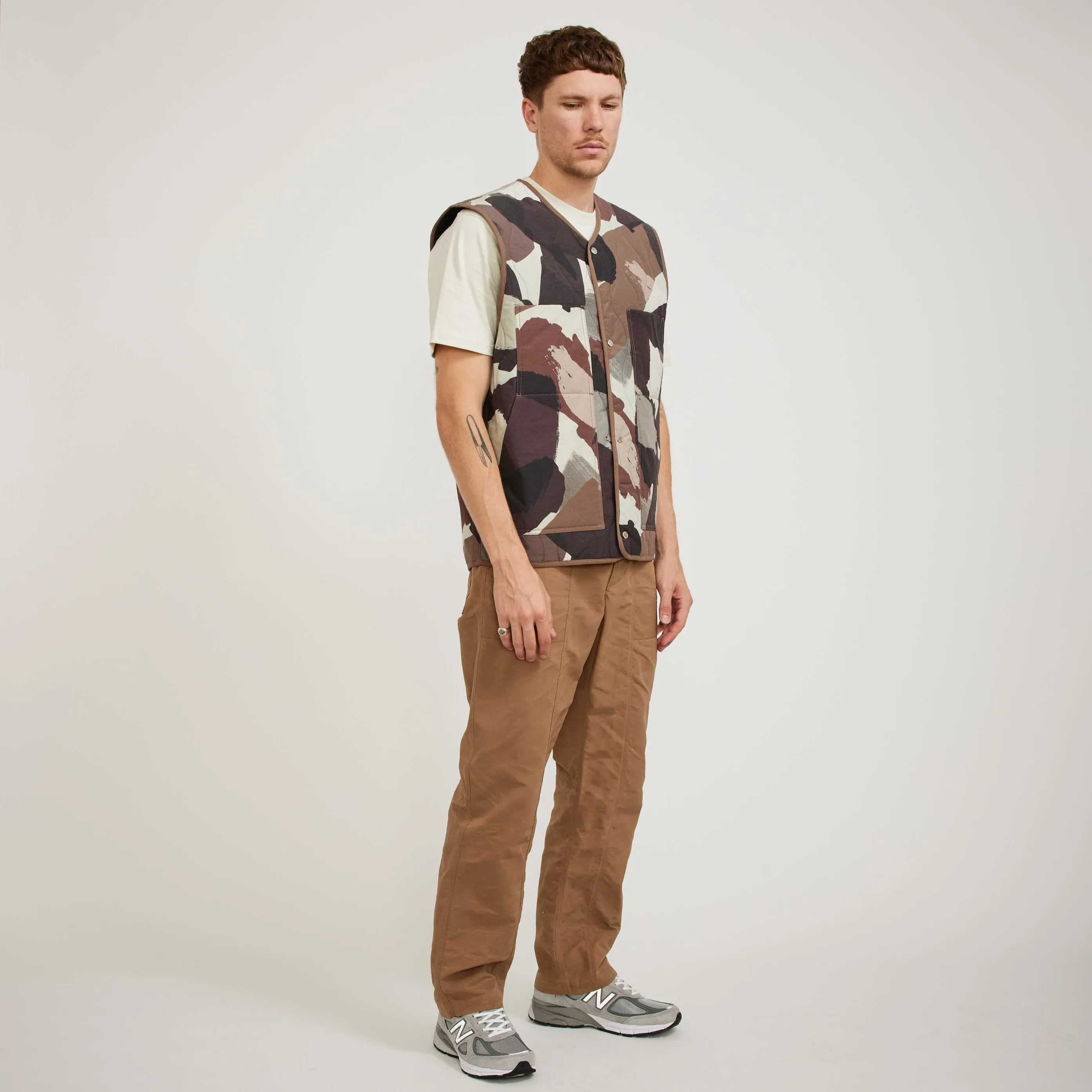 Peter Camo Nylon Insulated Vest Espresso