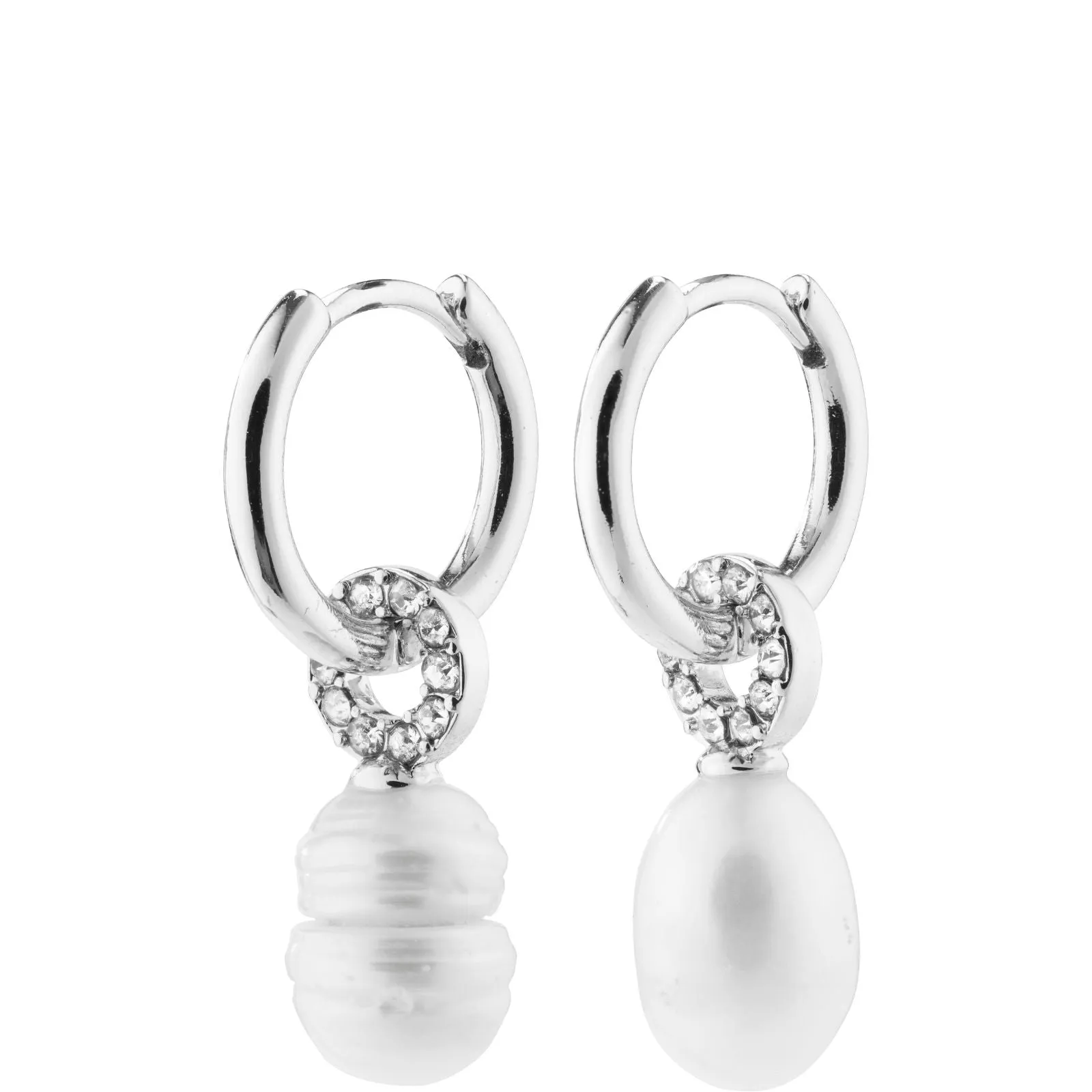 Pilgrim Baker Pearl Silver Drop Earrings