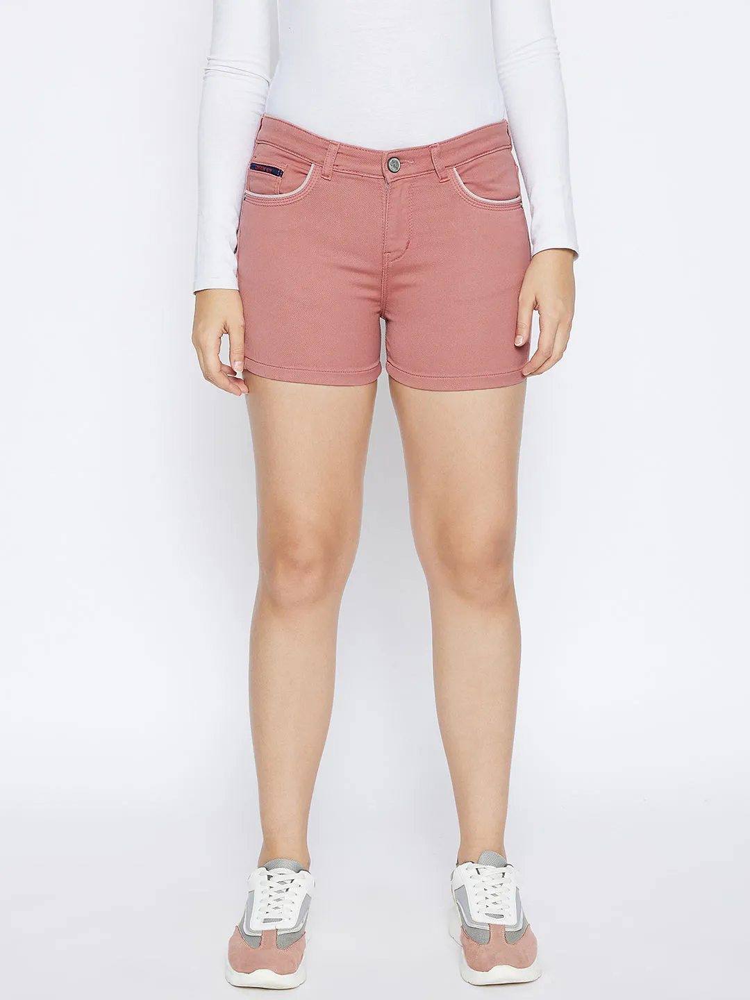 Pink Denim Shorts