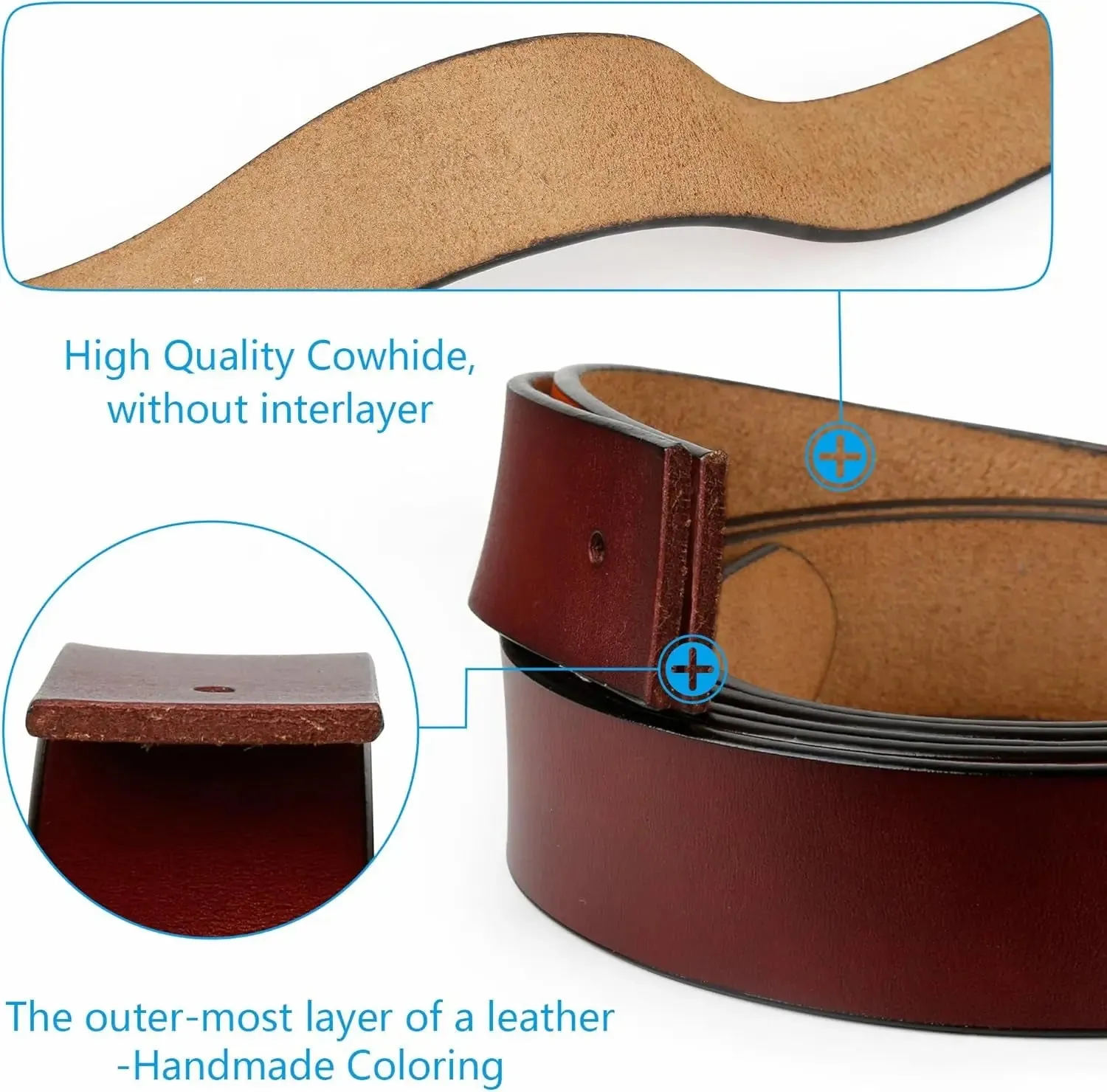 Plus Size Leather Belt for Men