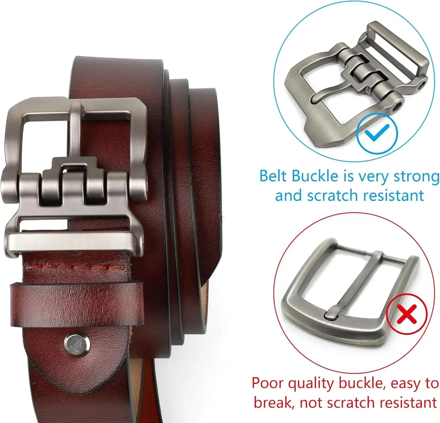 Plus Size Leather Belt for Men
