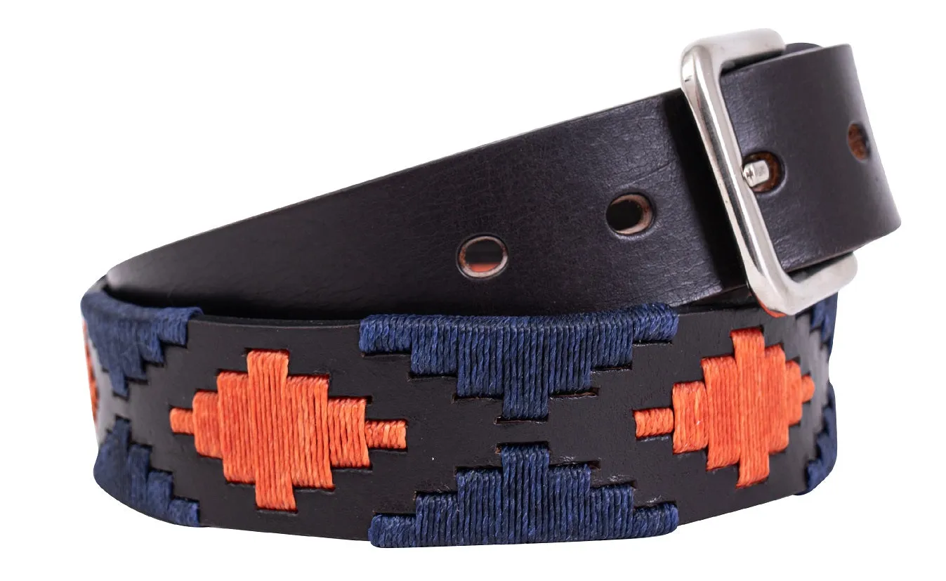 Polo Belt - Orange & Navy Blue