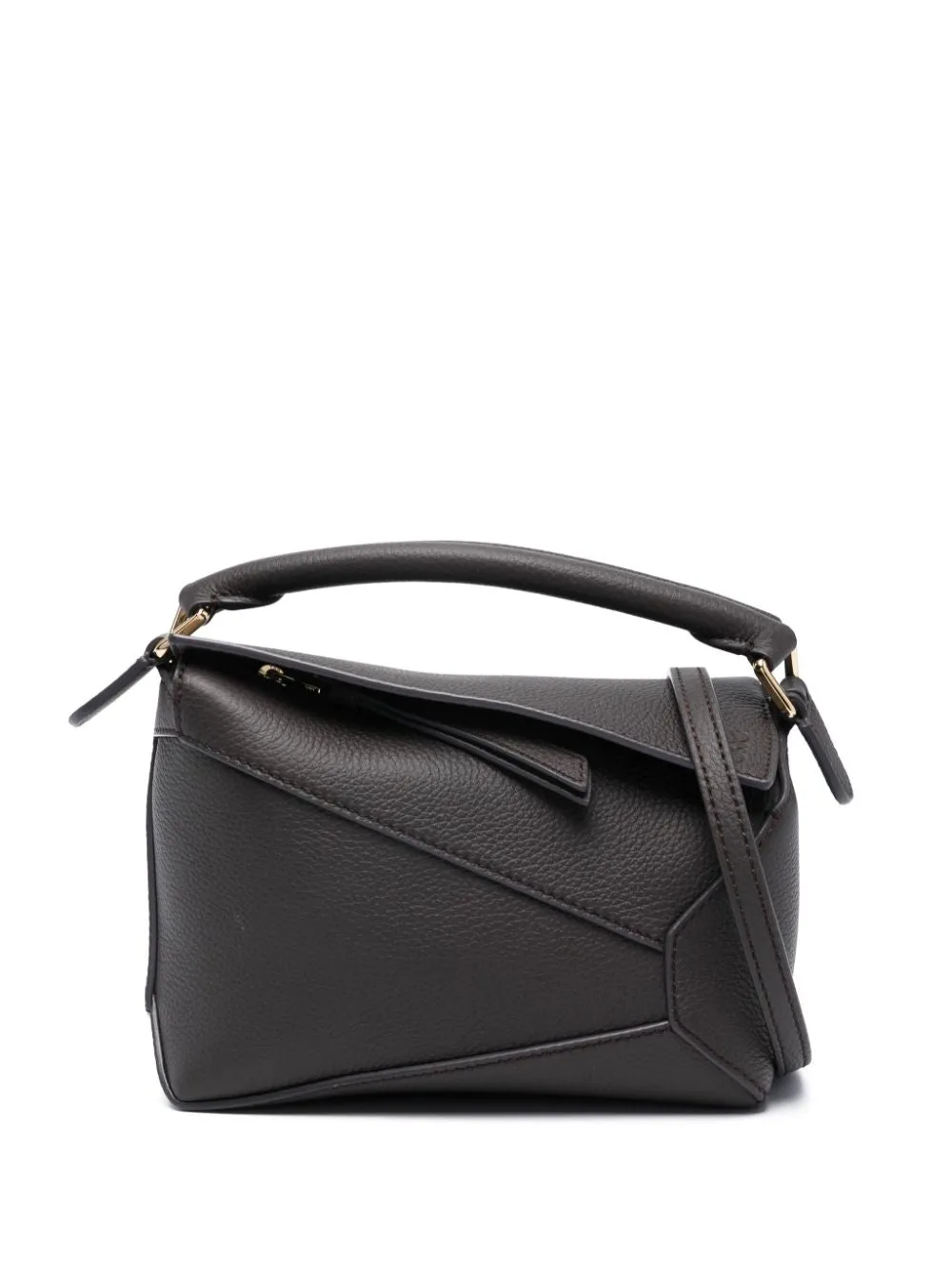 Puzzle edge mini leather handbag