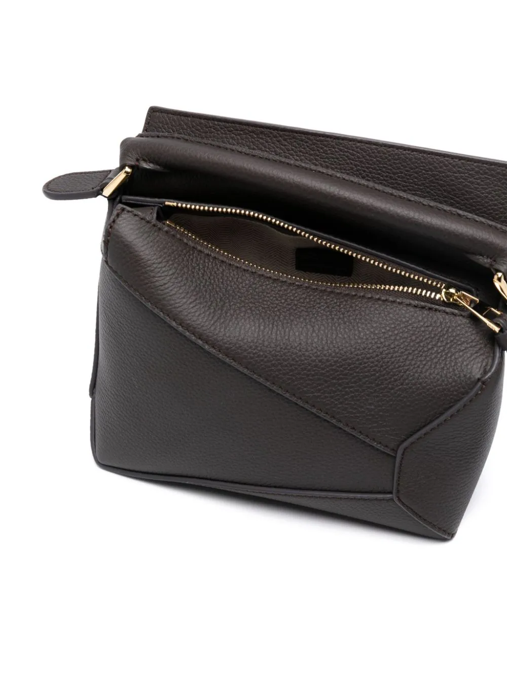 Puzzle edge mini leather handbag