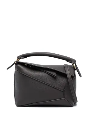 Puzzle edge mini leather handbag