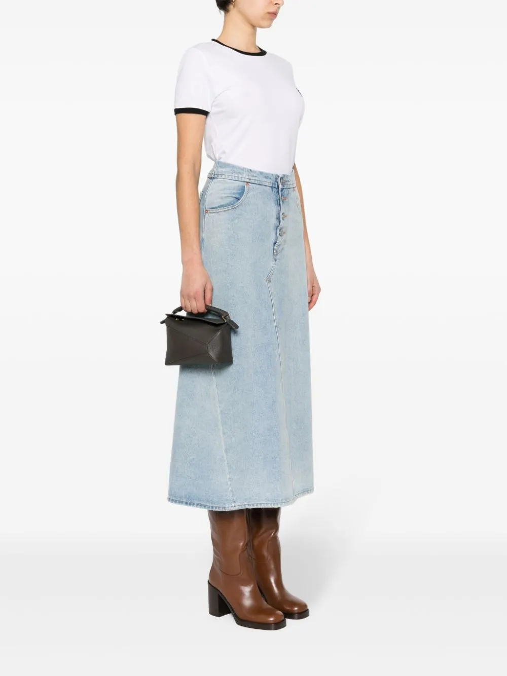 Puzzle edge mini leather handbag