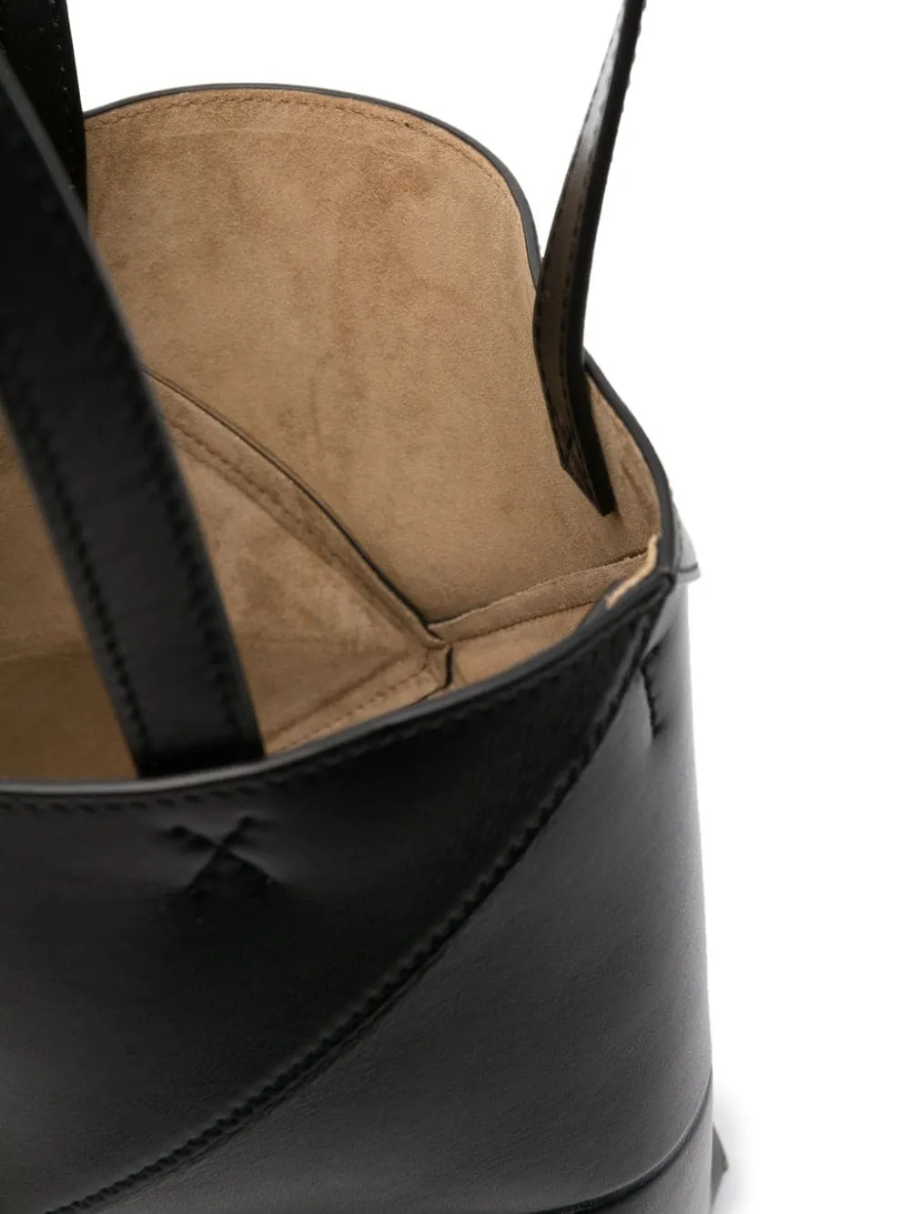Puzzle fold mini leather tote