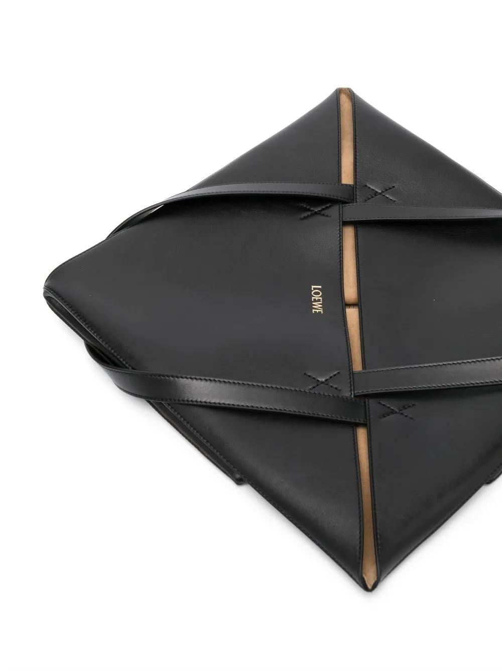 Puzzle fold xl leather tote bag