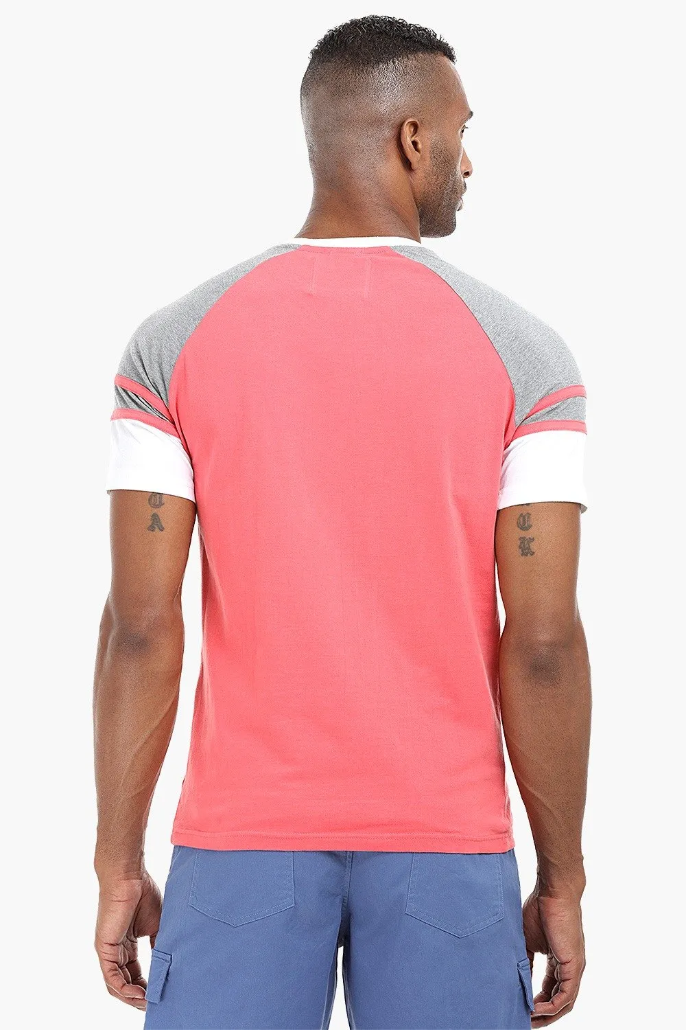 Raglan Cut & Sew Cotton T-Shirt