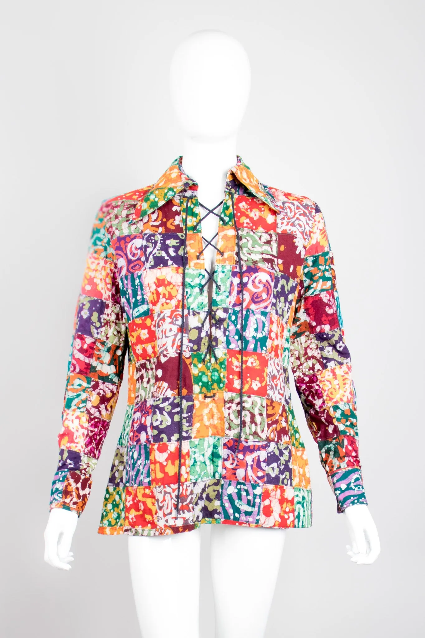 Rainbow Batik Patchwork Shirt