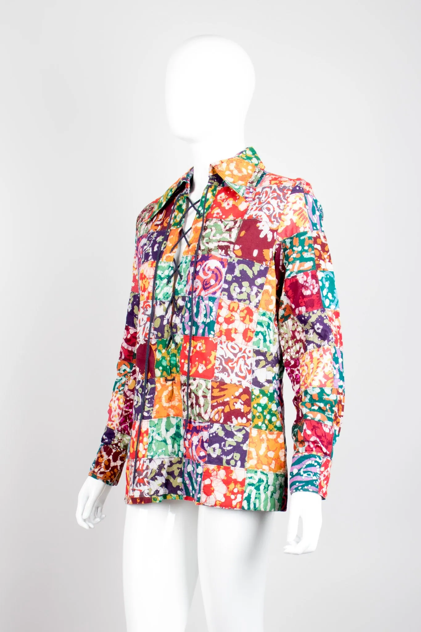 Rainbow Batik Patchwork Shirt