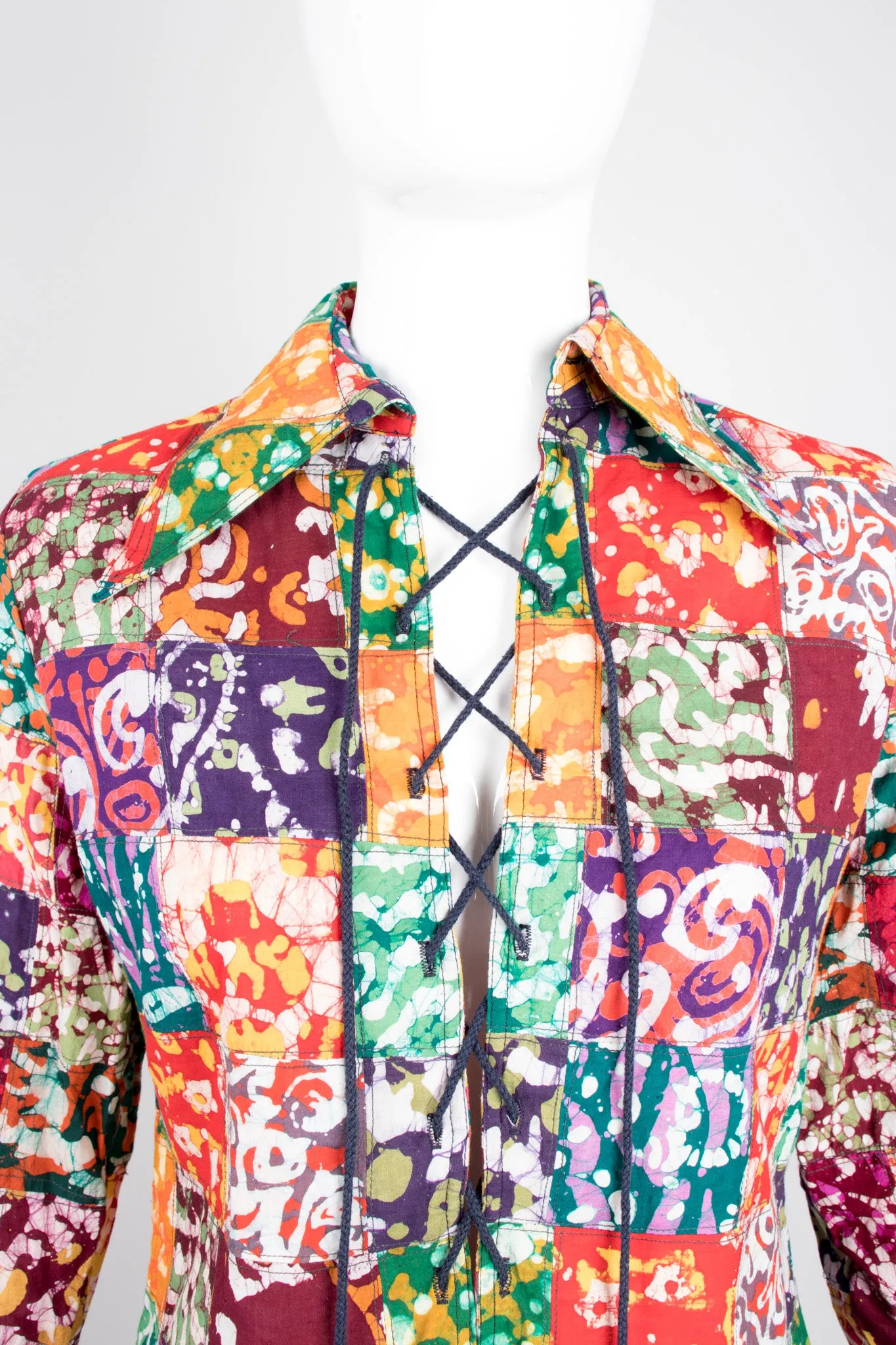 Rainbow Batik Patchwork Shirt