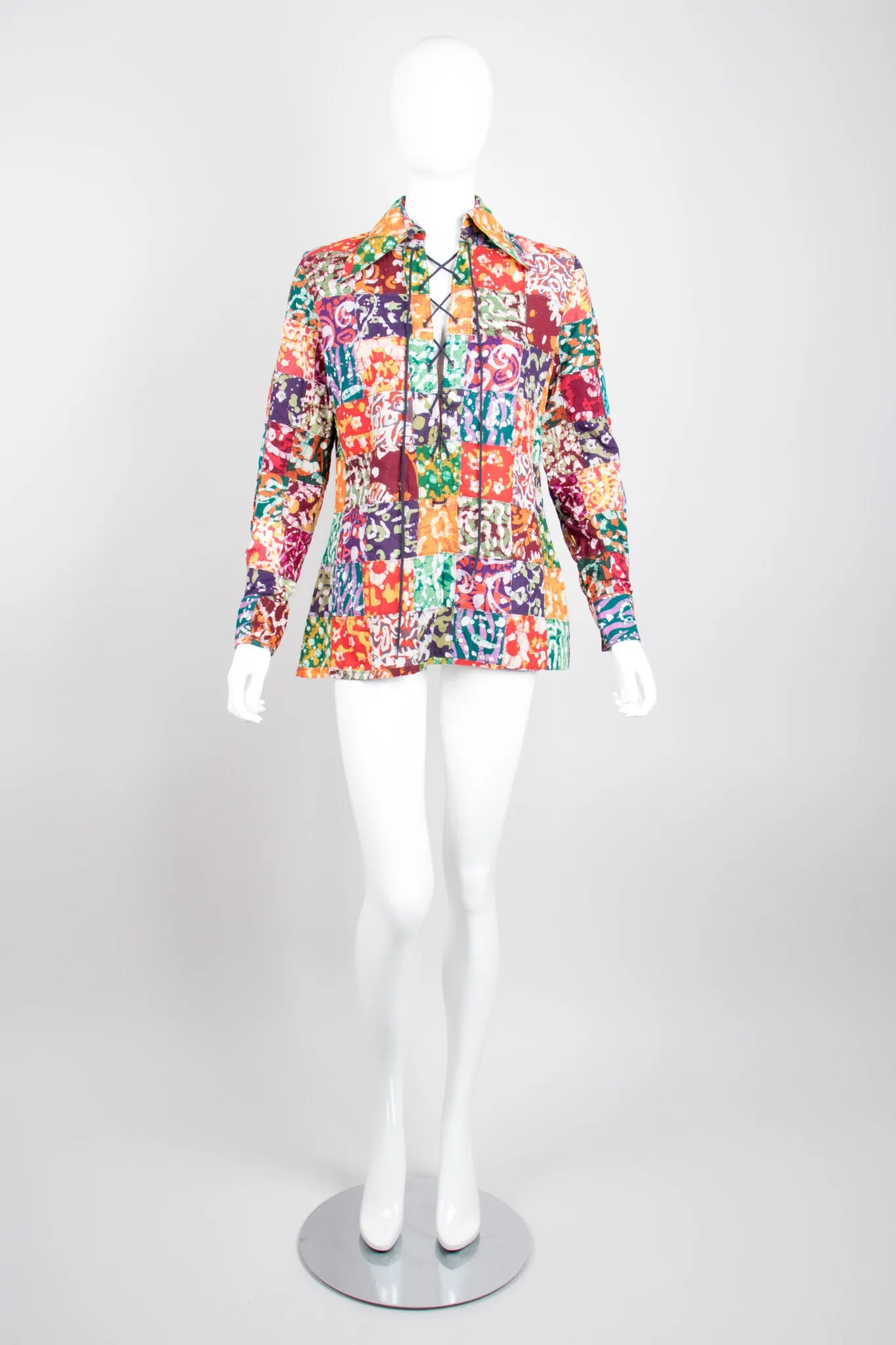 Rainbow Batik Patchwork Shirt