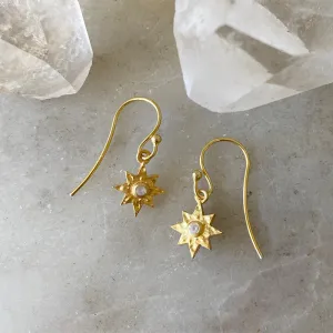 Rana Golden Starburst Drop Earrings