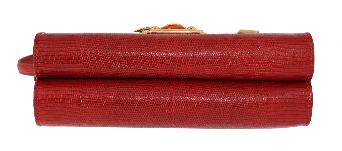 Red Leather LUCIA Shoulder Messenger Bag