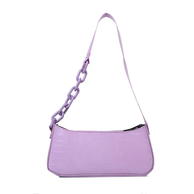 Retro Alligator Pattern Women Shoulder Bags PU Leather Casual Trendy Subaxillary Bags Bolsa Mujer 2020 New Designer Schoudertas