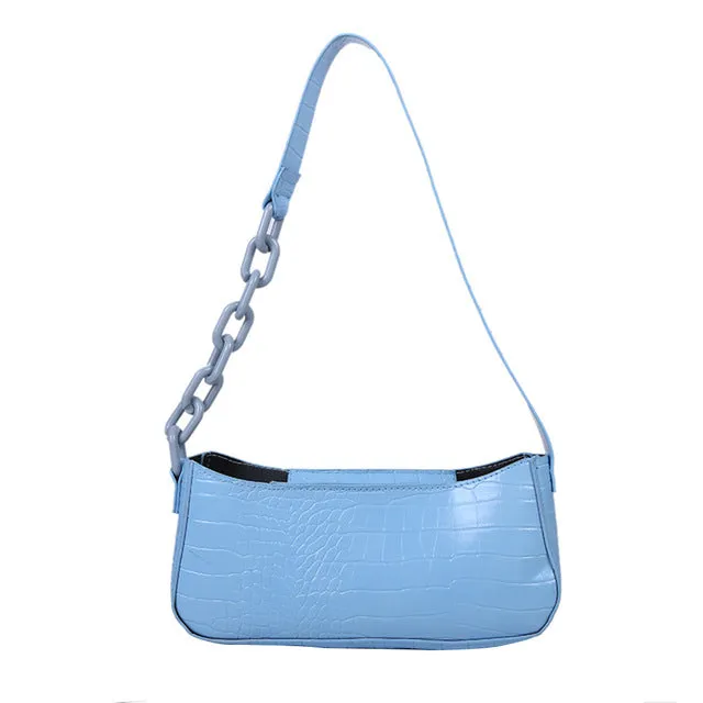 Retro Alligator Pattern Women Shoulder Bags PU Leather Casual Trendy Subaxillary Bags Bolsa Mujer 2020 New Designer Schoudertas