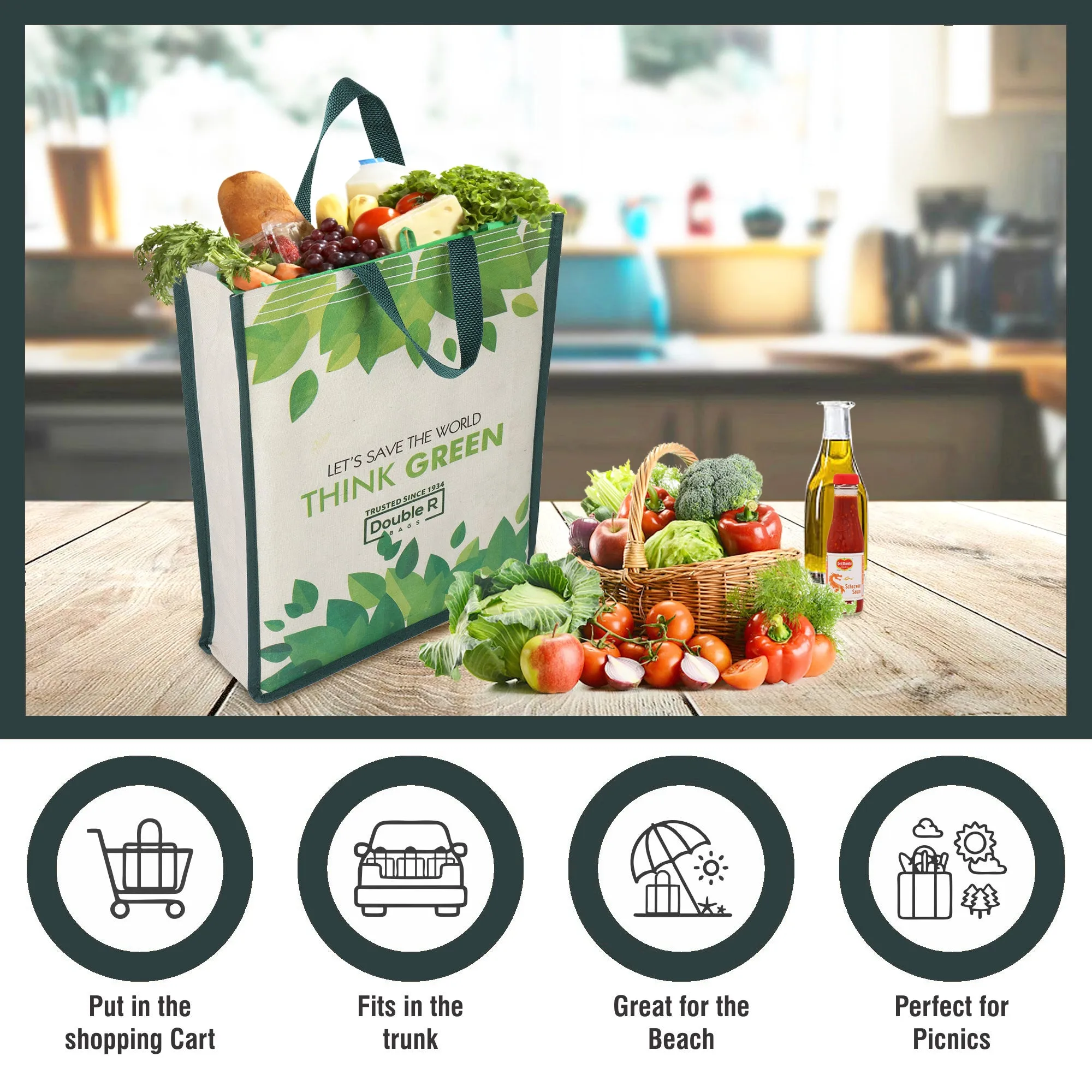 Reusable Shopping Cotton Canvas Bags Kitchen Essentials Grocery Vegetable Bag