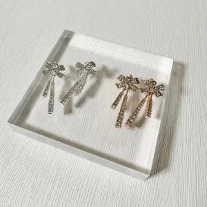 Rhinestone Bow Earrings (2 Colors)