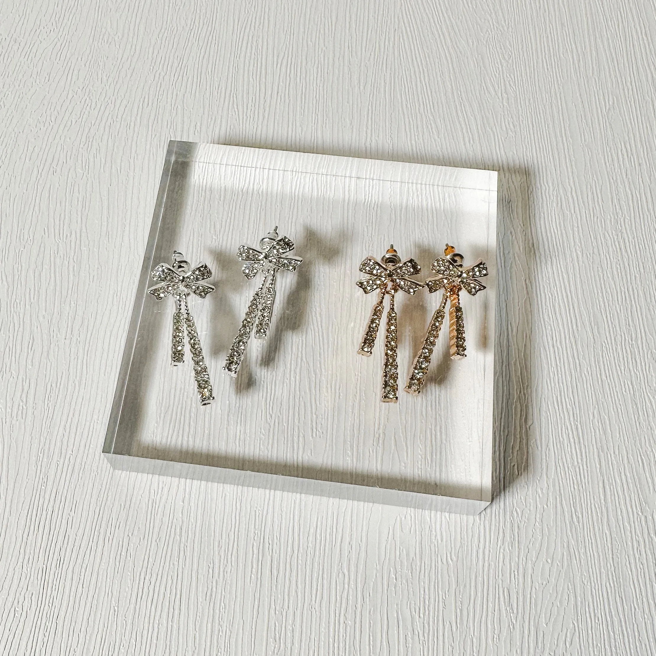 Rhinestone Bow Earrings (2 Colors)