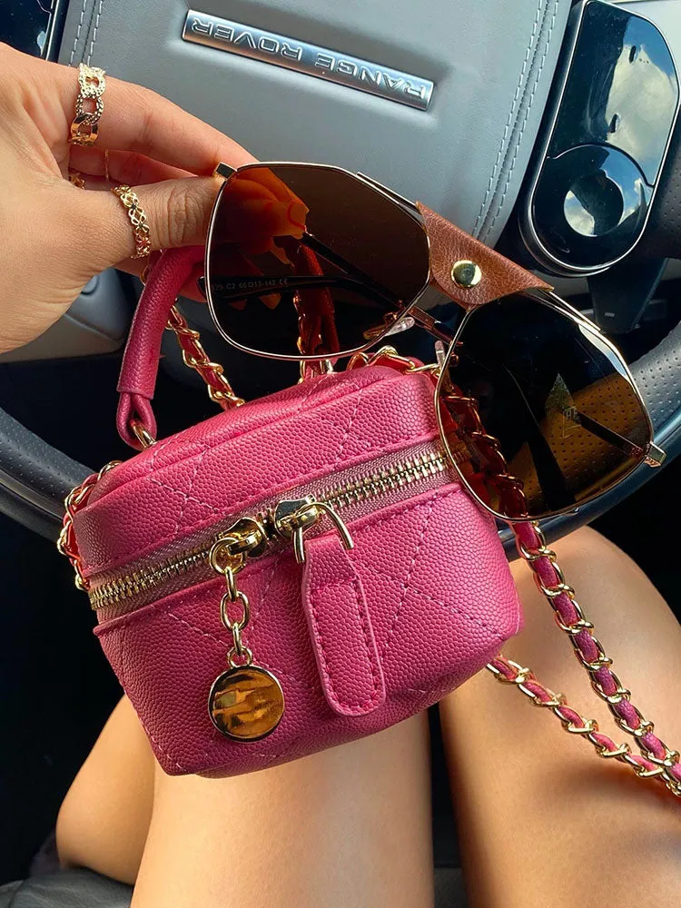 Rhombus Leather Mini Bag