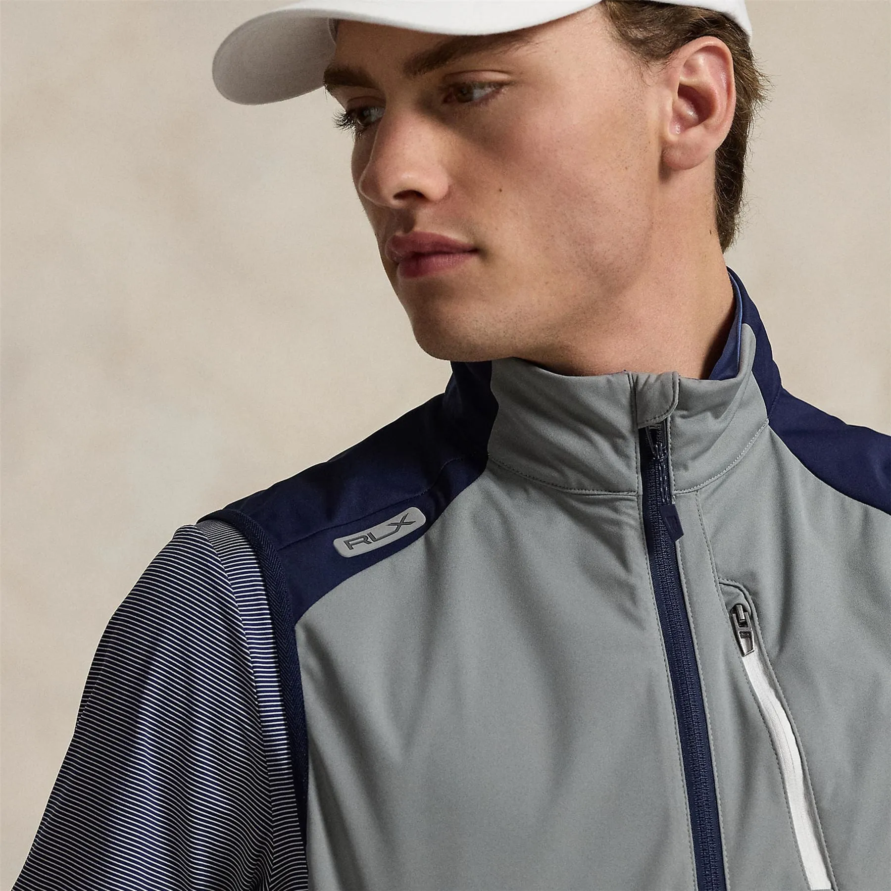 RLX Full Zip Plainweave Woven Vest Peak Gray/Refined Navy