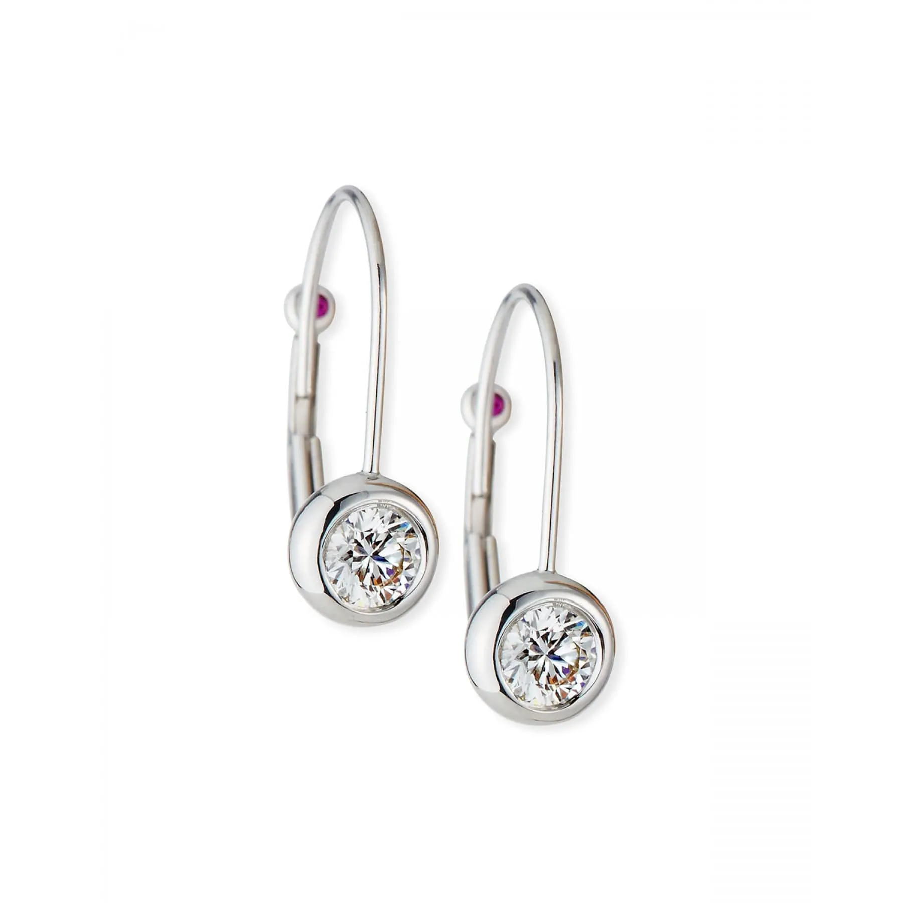 Roberto Coin 18K White Gold Diamond Bezel Drop Earrings
