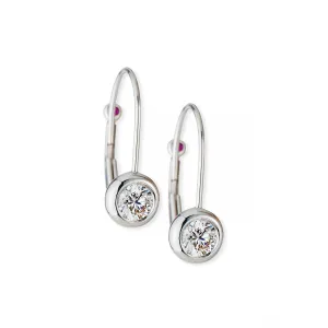 Roberto Coin 18K White Gold Diamond Bezel Drop Earrings