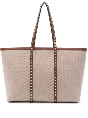 Rockstud canvas medium tote