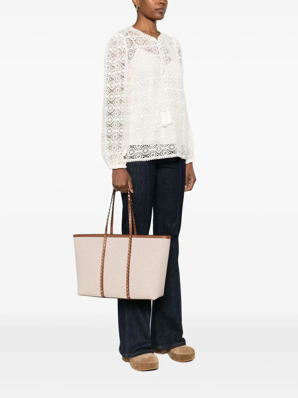 Rockstud canvas medium tote