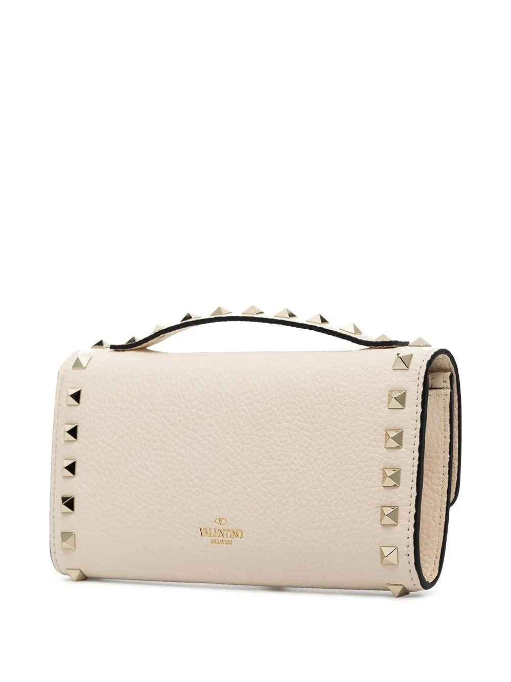 Rockstud leather wallet on chain