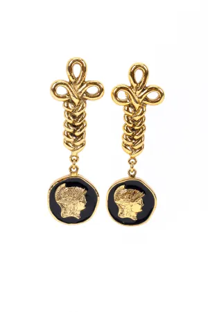 Roman Medallion Drop Earrings