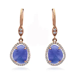 Rose Gold and Tanzanite Drop Earrings