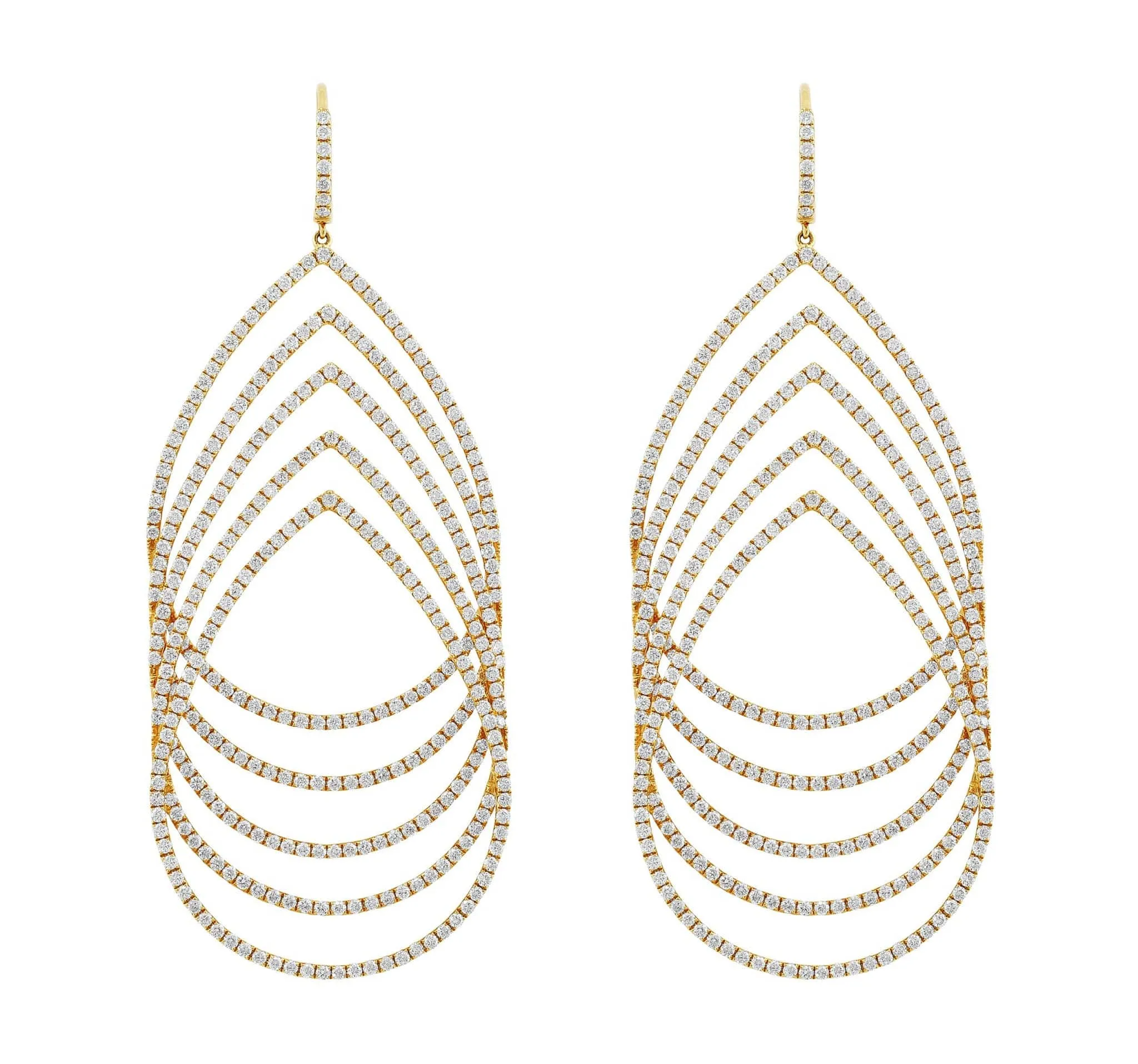 Rose Gold Diamond Chandelier Earrings