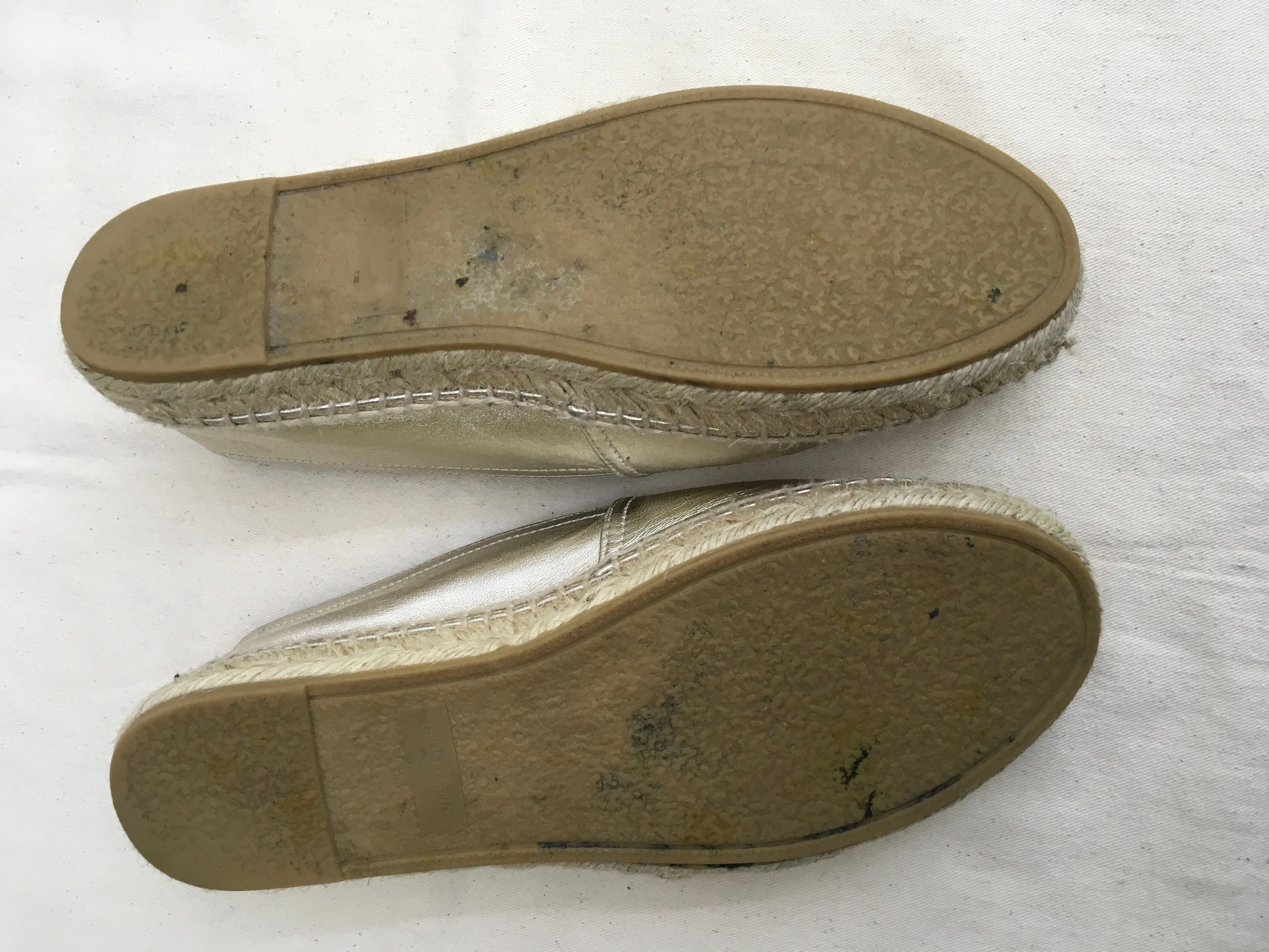 SAINT LAURENT Metallic Leather Espadrilles Shoes Size 36 UK 3 US 6 ladies