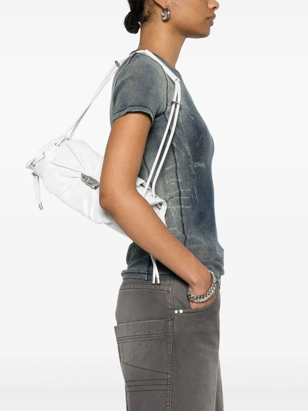 Scrunch leather shoulder bag