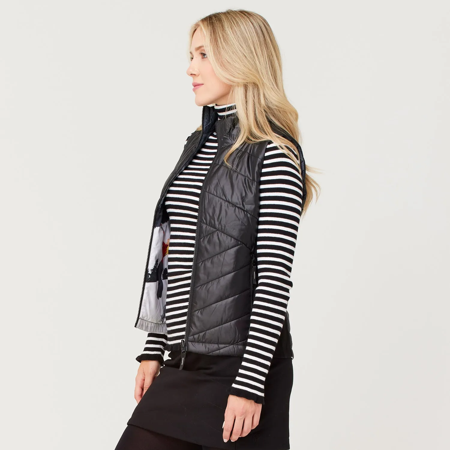 Sela Reversible Vest - Black Apres - SALE