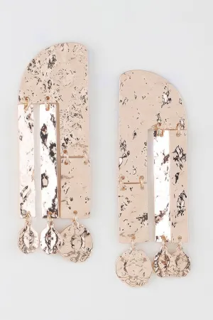 Shiny Hammered Drop Earrings