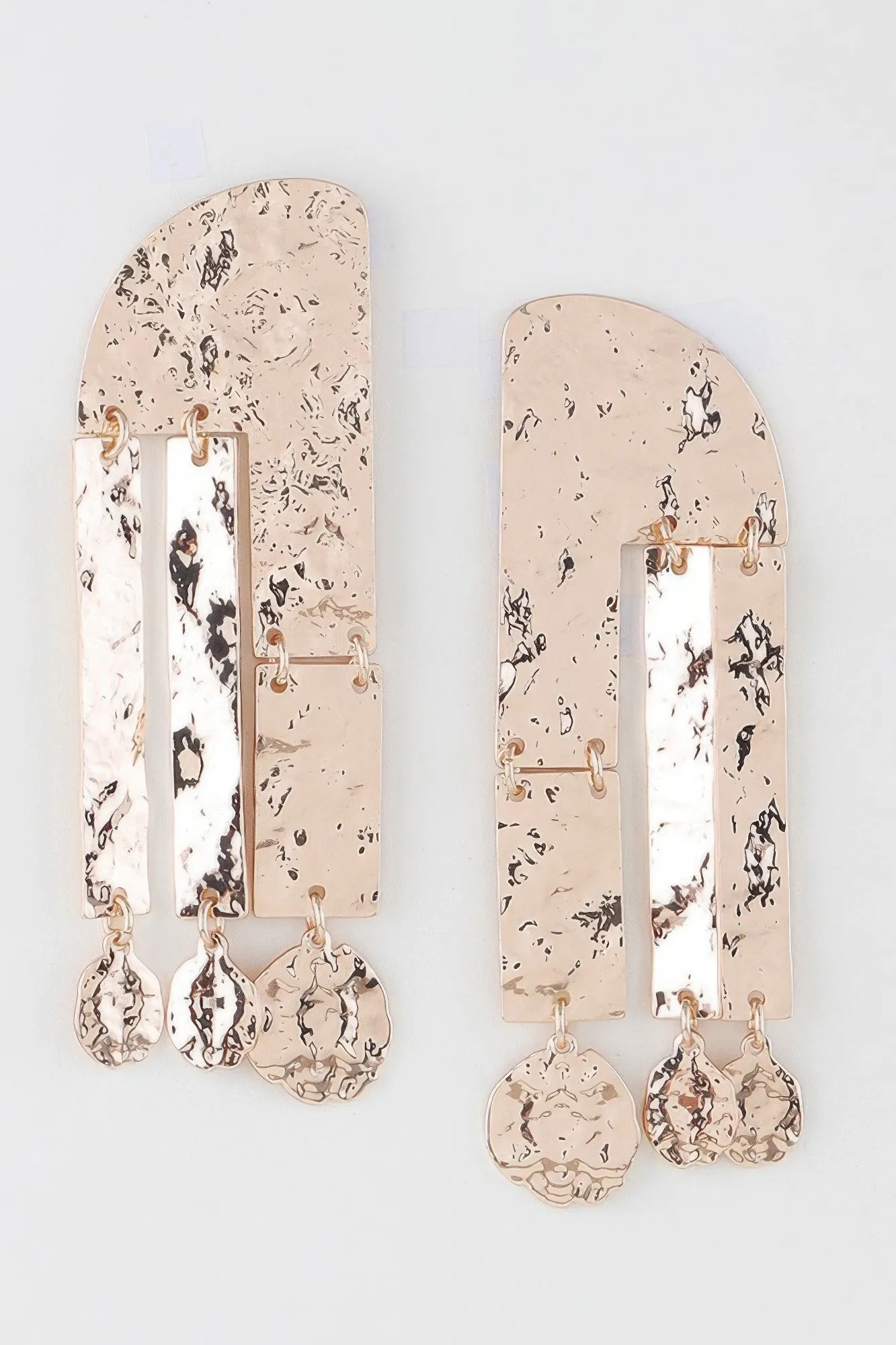 Shiny Hammered Drop Earrings