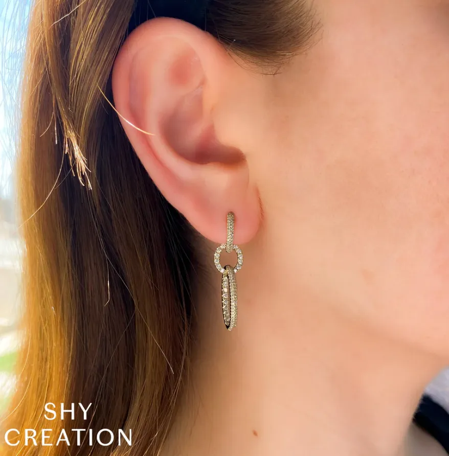 Shy Creation Interlocking Oval Drop Earrings