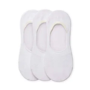 Simply Invisible Socks, Cotton White, 3 Pairs